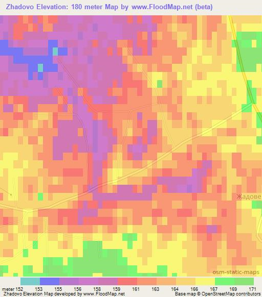 Zhadovo,Ukraine Elevation Map