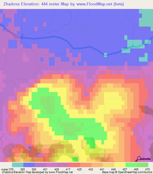 Zhadova,Ukraine Elevation Map