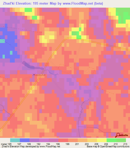Zhad'ki,Ukraine Elevation Map