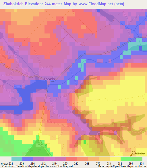 Zhabokrich,Ukraine Elevation Map