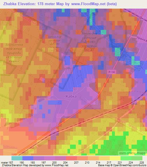 Zhabka,Ukraine Elevation Map