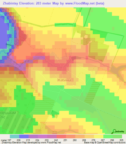 Zhabintsy,Ukraine Elevation Map