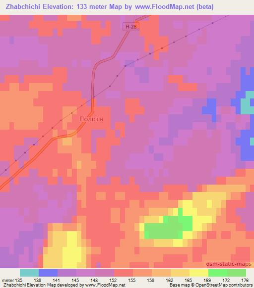 Zhabchichi,Ukraine Elevation Map
