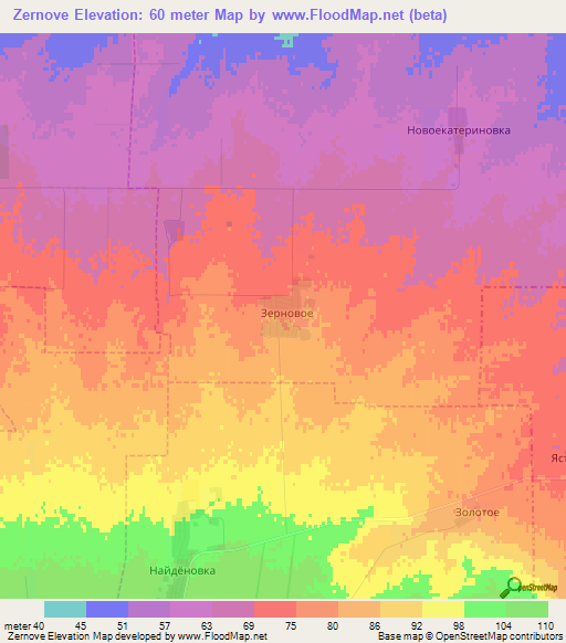 Zernove,Ukraine Elevation Map