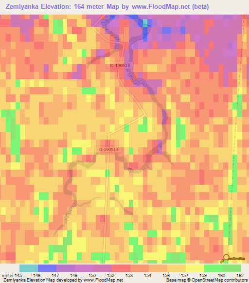 Zemlyanka,Ukraine Elevation Map