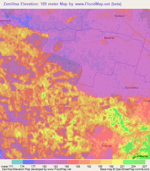 Zemlitsa,Ukraine Elevation Map