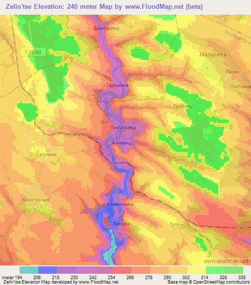 Zelin'tse,Ukraine Elevation Map