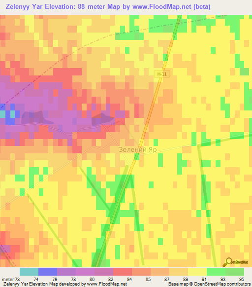 Zelenyy Yar,Ukraine Elevation Map