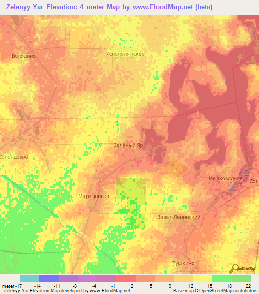 Zelenyy Yar,Ukraine Elevation Map