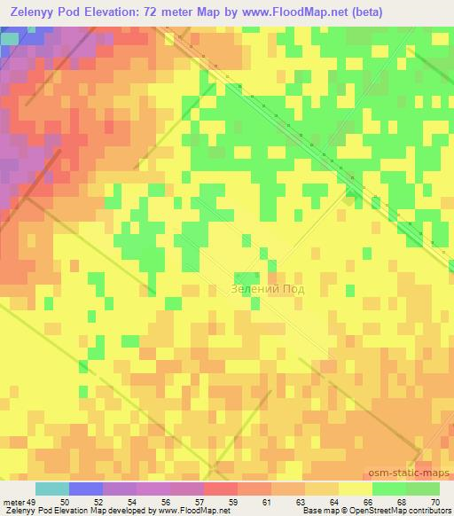 Zelenyy Pod,Ukraine Elevation Map