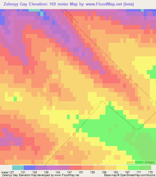 Zelenyy Gay,Ukraine Elevation Map