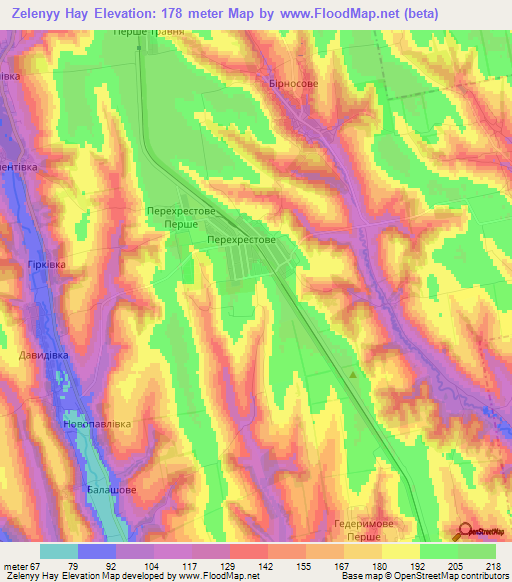 Zelenyy Hay,Ukraine Elevation Map