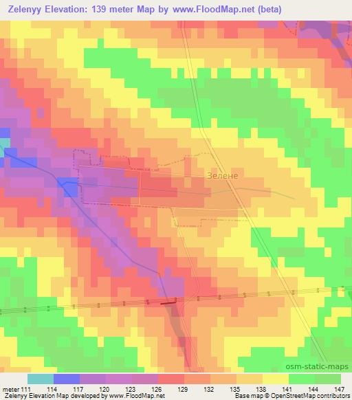 Zelenyy,Ukraine Elevation Map