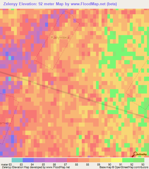 Zelenyy,Ukraine Elevation Map