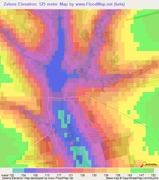 Zelene,Ukraine Elevation Map