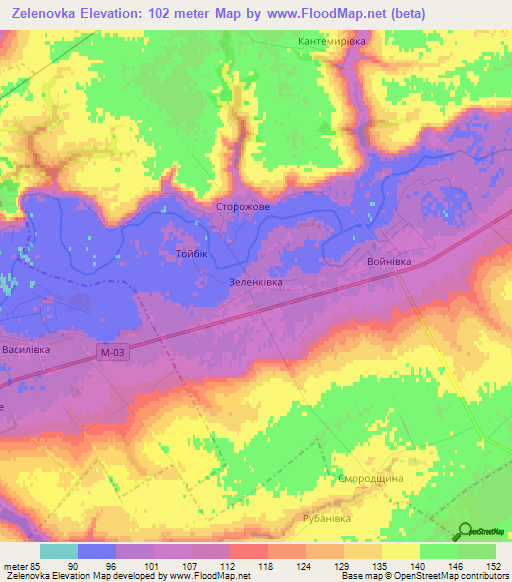 Zelenovka,Ukraine Elevation Map