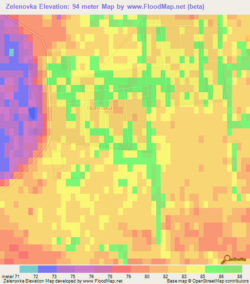 Zelenovka,Ukraine Elevation Map