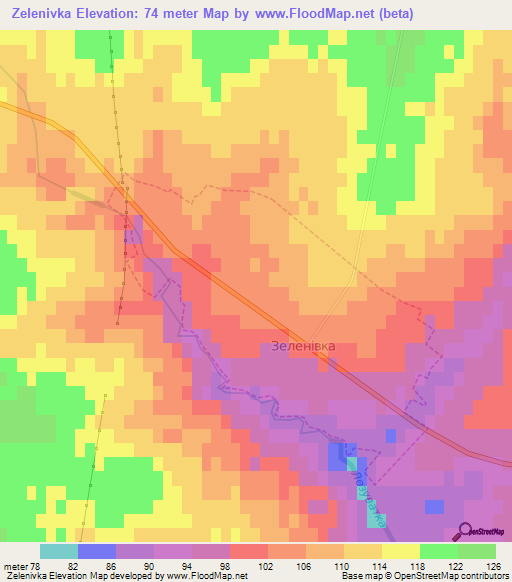 Zelenivka,Ukraine Elevation Map