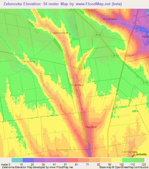 Zelenovka,Ukraine Elevation Map