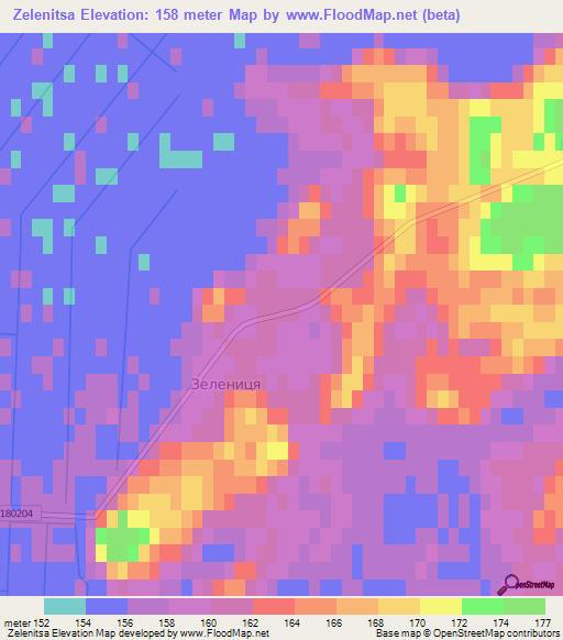 Zelenitsa,Ukraine Elevation Map