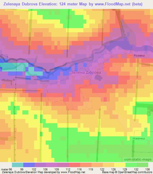 Zelenaya Dubrova,Ukraine Elevation Map