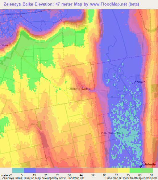 Zelenaya Balka,Ukraine Elevation Map