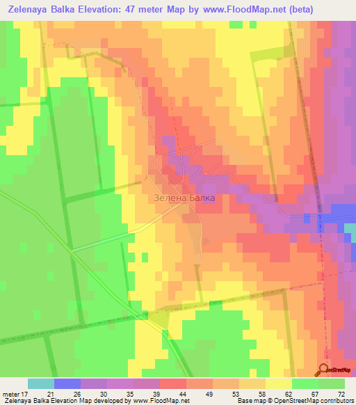 Zelenaya Balka,Ukraine Elevation Map