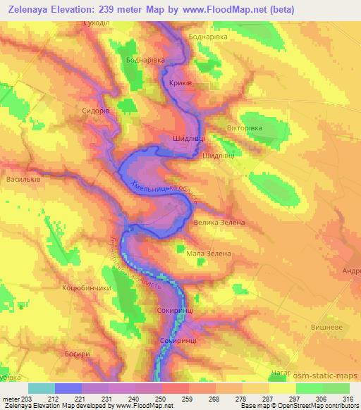 Zelenaya,Ukraine Elevation Map
