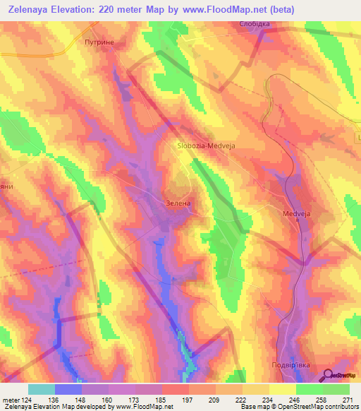 Zelenaya,Ukraine Elevation Map
