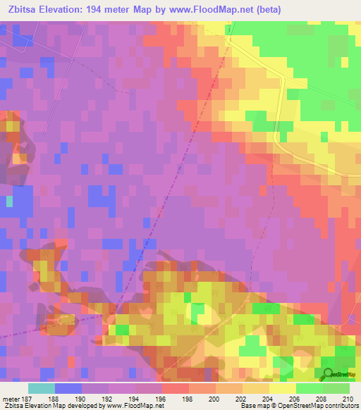 Zbitsa,Ukraine Elevation Map