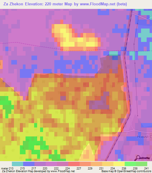 Za Zhekon,Ukraine Elevation Map