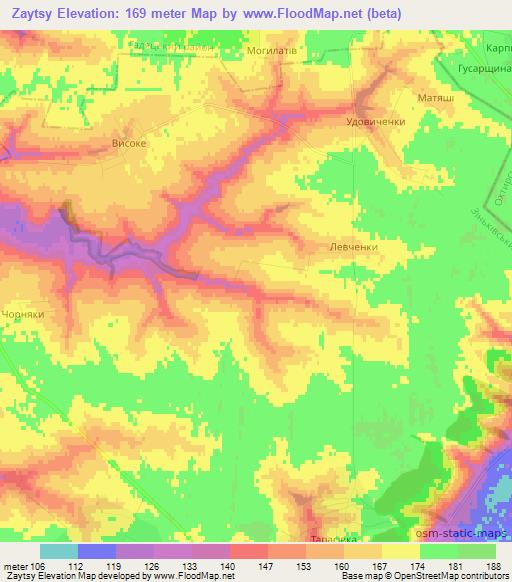 Zaytsy,Ukraine Elevation Map