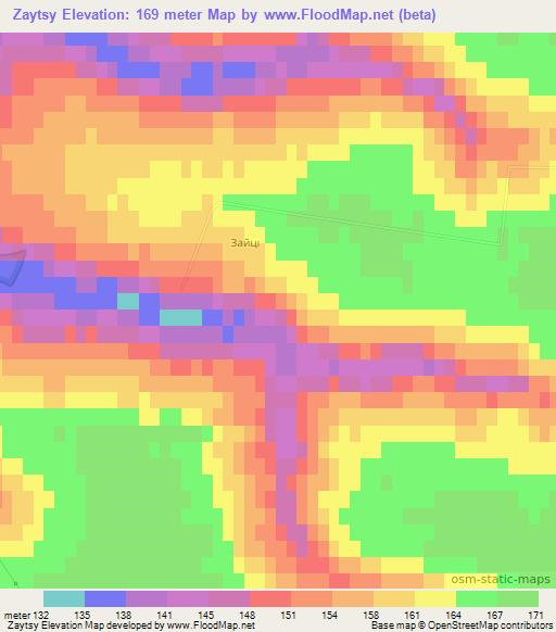 Zaytsy,Ukraine Elevation Map