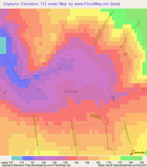 Zaytsevo,Ukraine Elevation Map