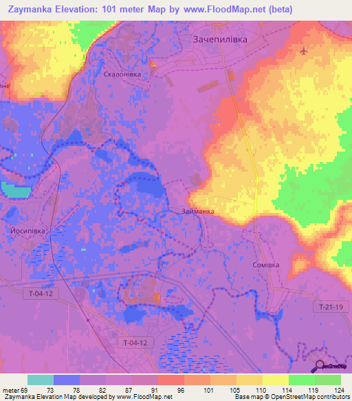 Zaymanka,Ukraine Elevation Map