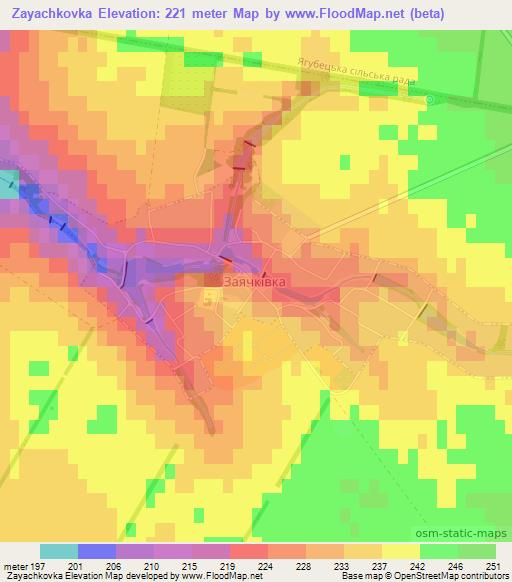 Zayachkovka,Ukraine Elevation Map