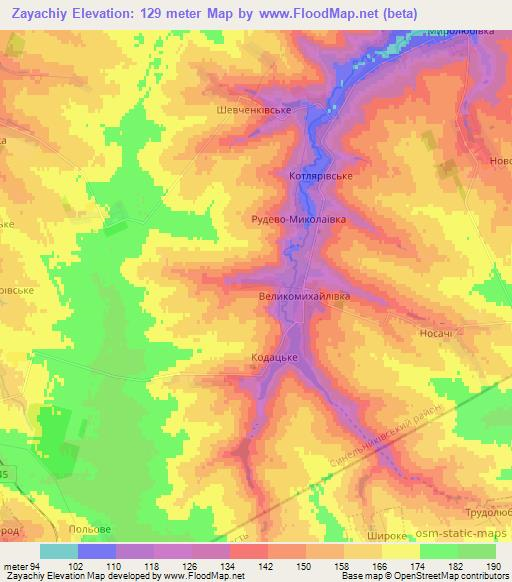 Zayachiy,Ukraine Elevation Map