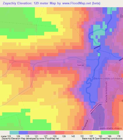 Zayachiy,Ukraine Elevation Map