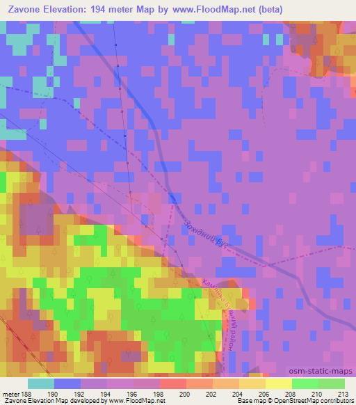 Zavone,Ukraine Elevation Map