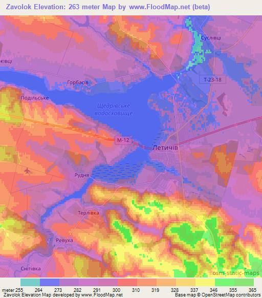 Zavolok,Ukraine Elevation Map