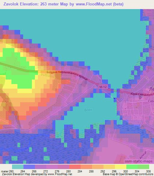 Zavolok,Ukraine Elevation Map
