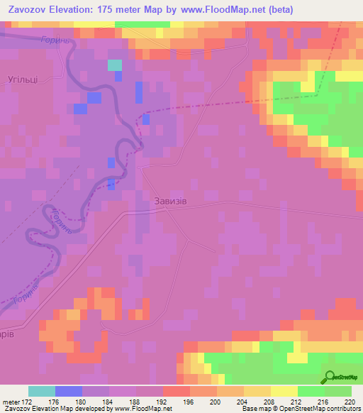 Zavozov,Ukraine Elevation Map