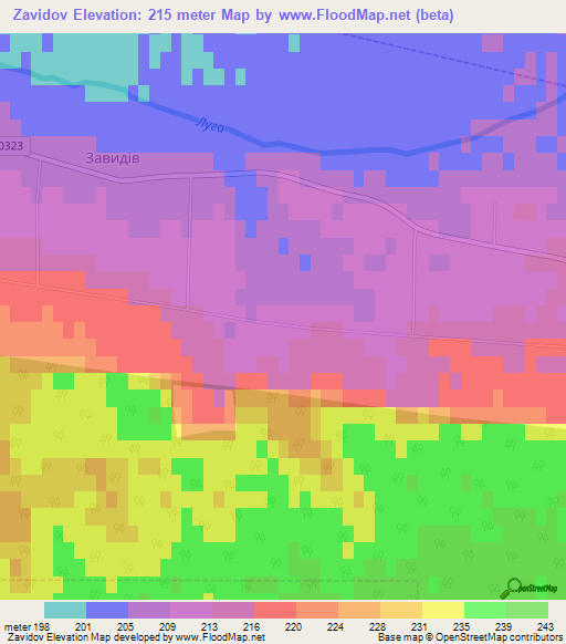 Zavidov,Ukraine Elevation Map