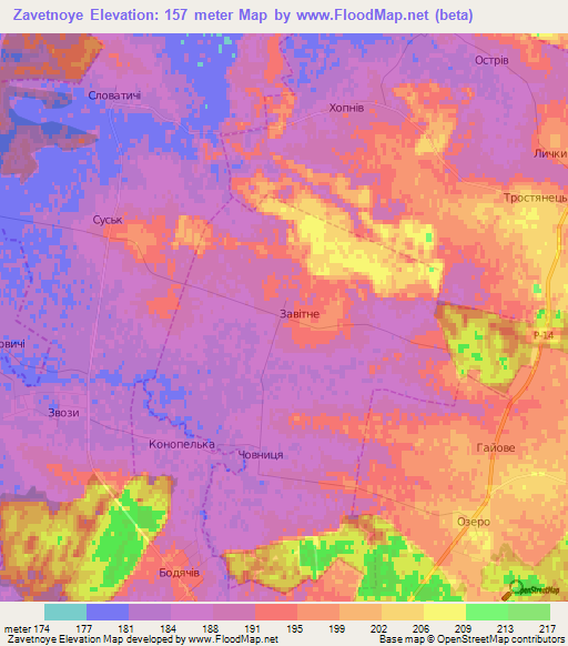 Zavetnoye,Ukraine Elevation Map