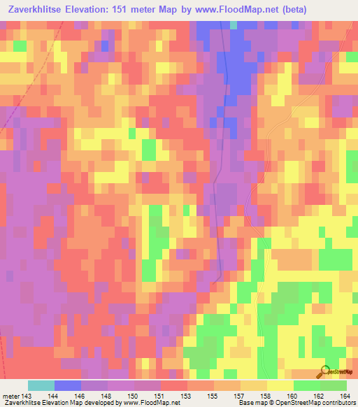 Zaverkhlitse,Ukraine Elevation Map