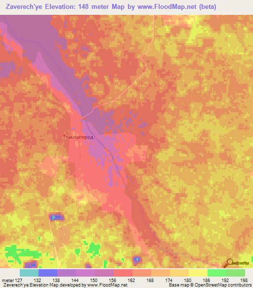 Zaverech'ye,Ukraine Elevation Map