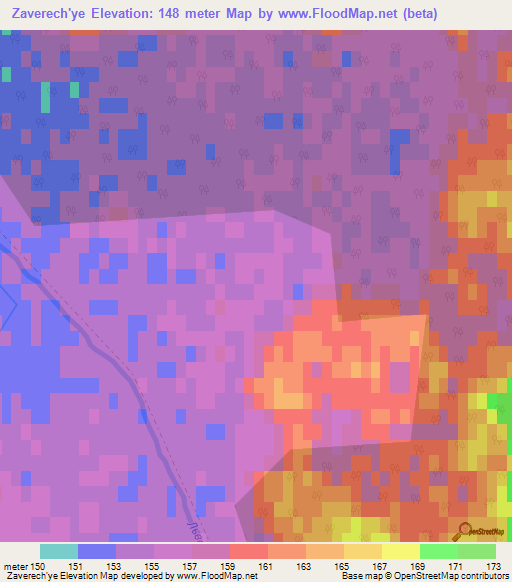 Zaverech'ye,Ukraine Elevation Map