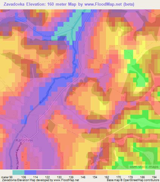Zavadovka,Ukraine Elevation Map