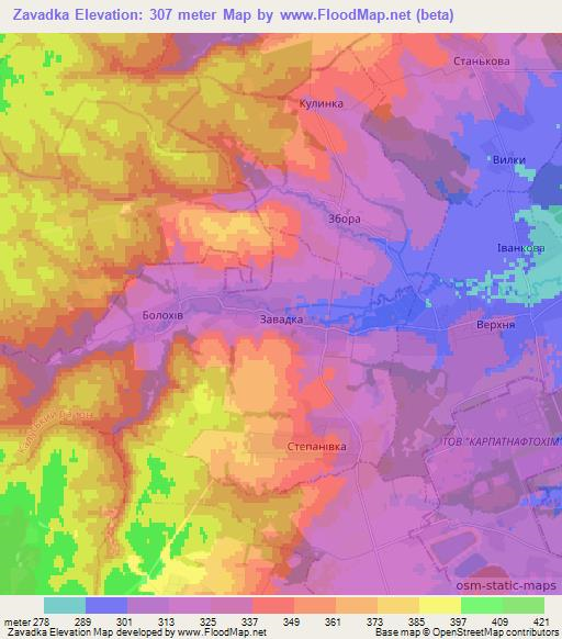 Zavadka,Ukraine Elevation Map