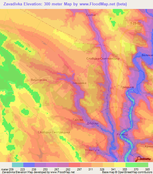 Zavadivka,Ukraine Elevation Map